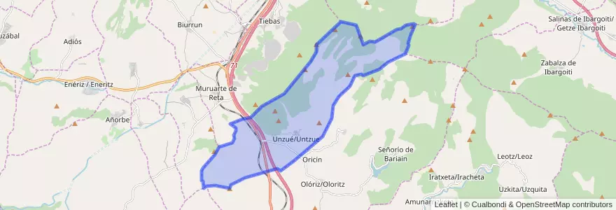 Mapa de ubicacion de Unzué.