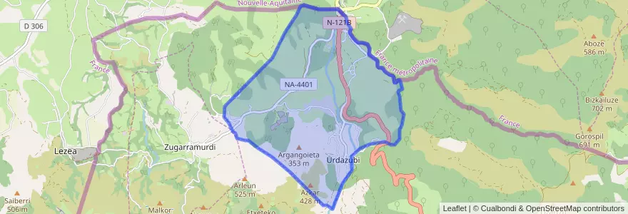 Mapa de ubicacion de Urdazubi/Urdax.
