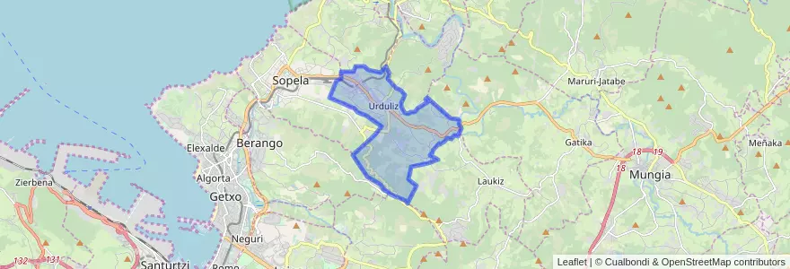 Mapa de ubicacion de Urduliz.