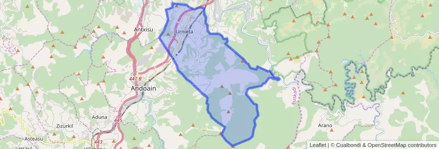 Mapa de ubicacion de Urnieta.