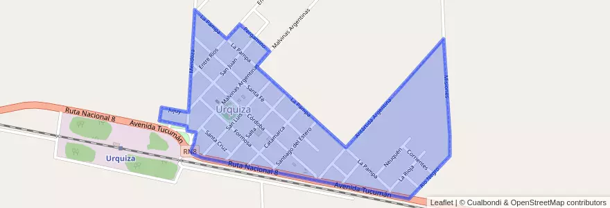 Mapa de ubicacion de Urquiza.