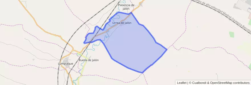 Mapa de ubicacion de Urrea de Jalón.