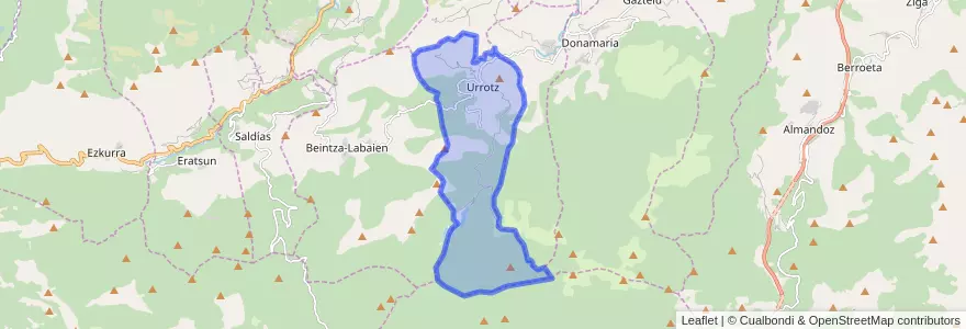 Mapa de ubicacion de Urrotz.