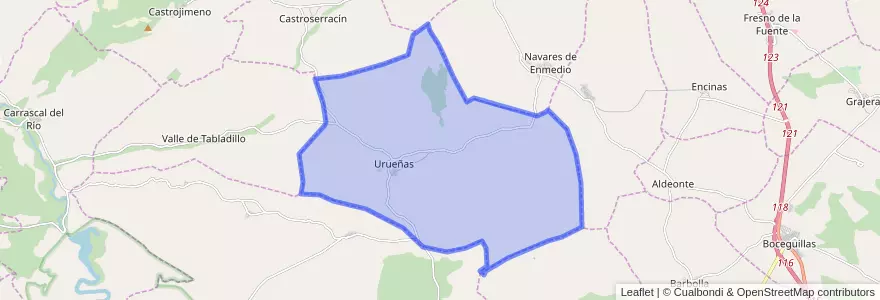 Mapa de ubicacion de Urueñas.
