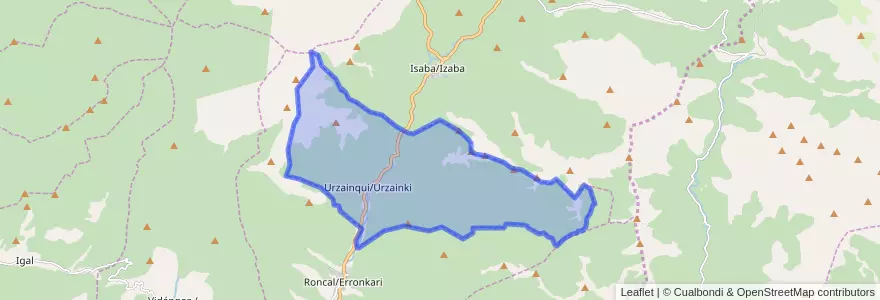 Mapa de ubicacion de Urzainqui.