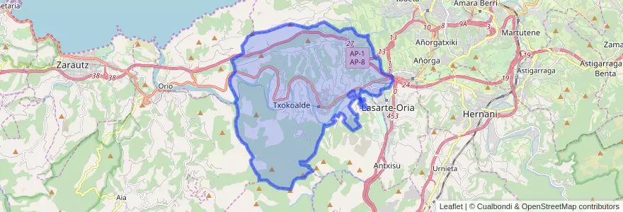 Mapa de ubicacion de Usurbil.