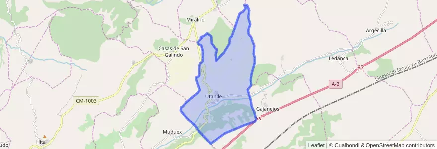 Mapa de ubicacion de Utande.