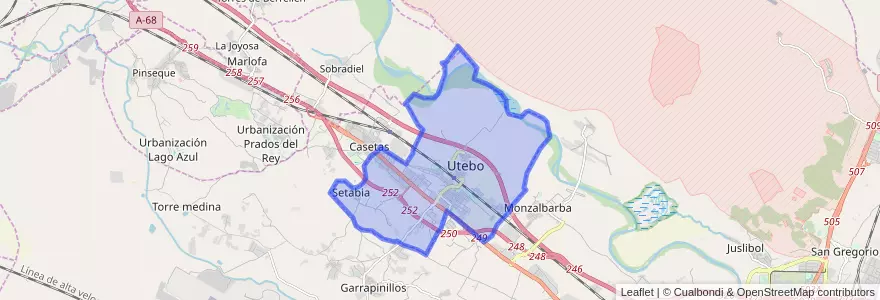 Mapa de ubicacion de Utebo.