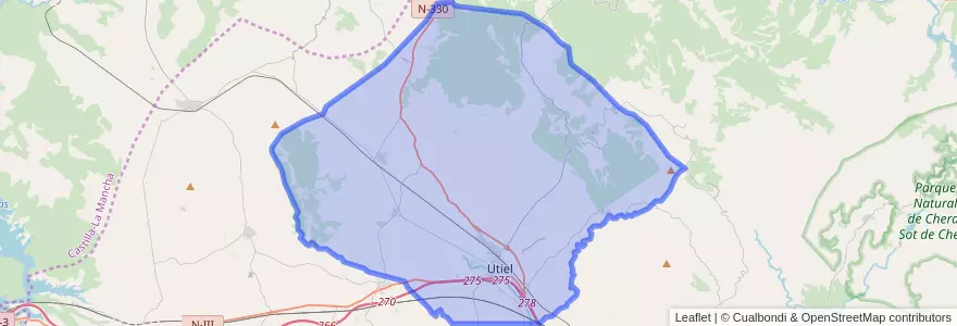 Mapa de ubicacion de Utiel.