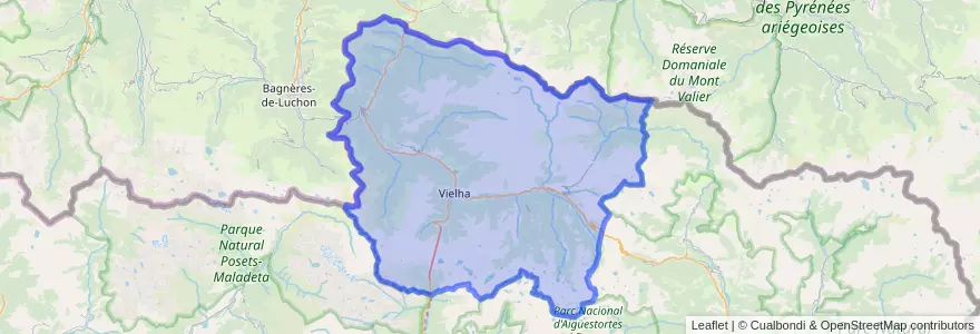 Mapa de ubicacion de Val d'Aran.