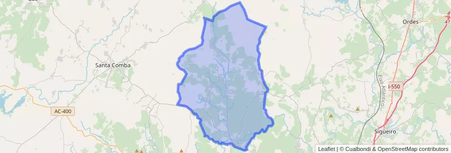 Mapa de ubicacion de Val do Dubra.