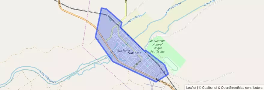 Mapa de ubicacion de Valcheta.