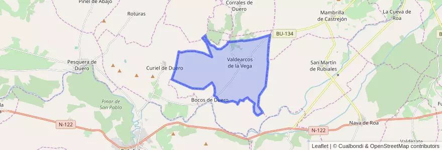 Mapa de ubicacion de Valdearcos de la Vega.