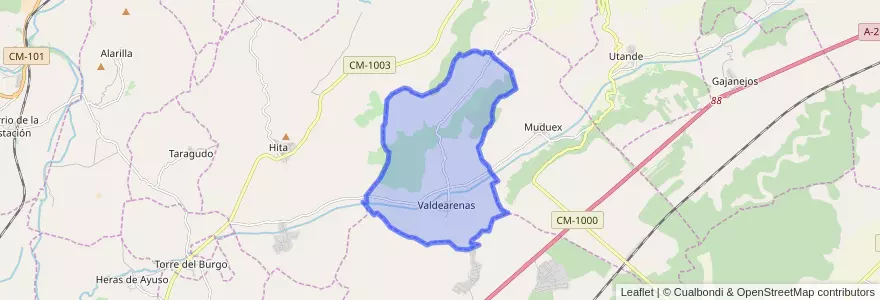 Mapa de ubicacion de Valdearenas.