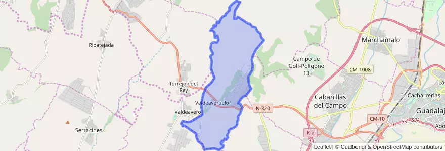 Mapa de ubicacion de Valdeaveruelo.