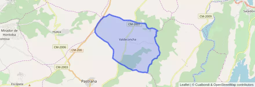 Mapa de ubicacion de Valdeconcha.