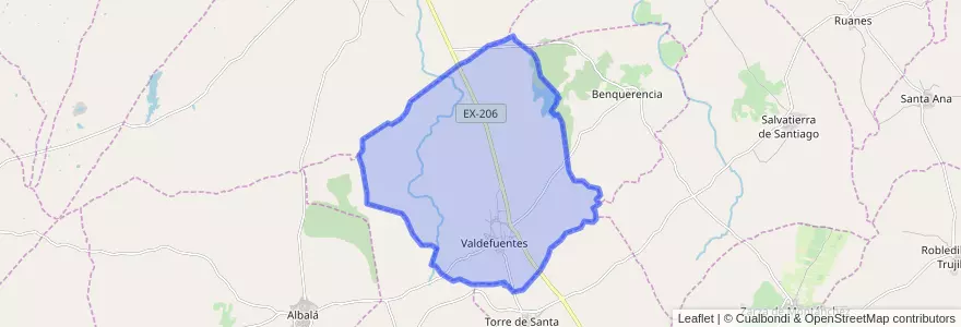 Mapa de ubicacion de Valdefuentes.