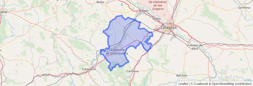 Mapa de ubicacion de Valdejalón.