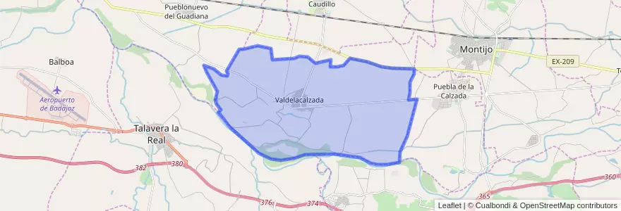 Mapa de ubicacion de Valdelacalzada.