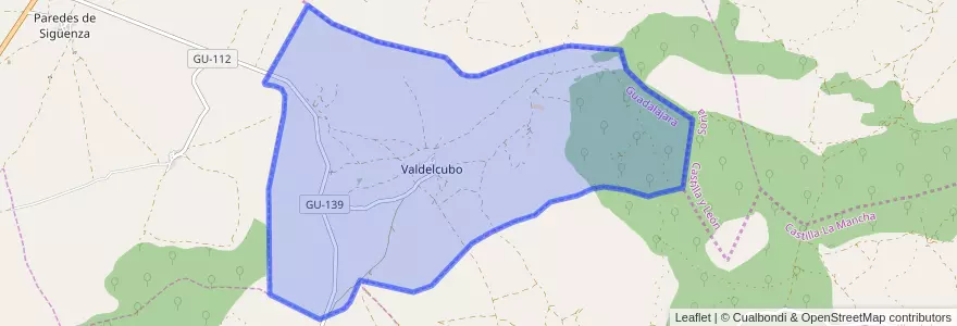 Mapa de ubicacion de Valdelcubo.