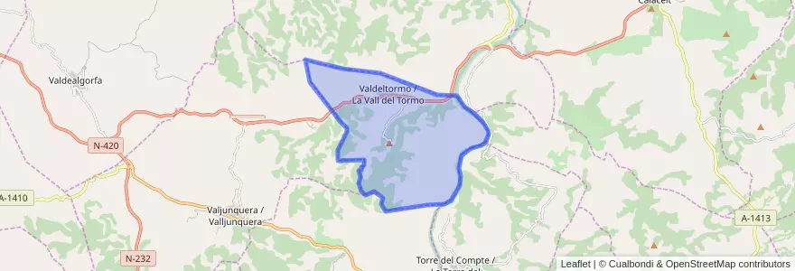 Mapa de ubicacion de Valdeltormo / La Vall del Tormo.