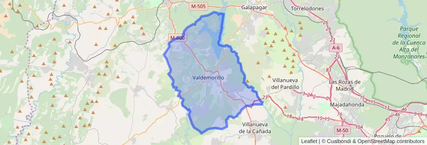Mapa de ubicacion de Valdemorillo.