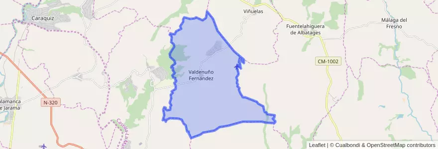 Mapa de ubicacion de Valdenuño Fernández.