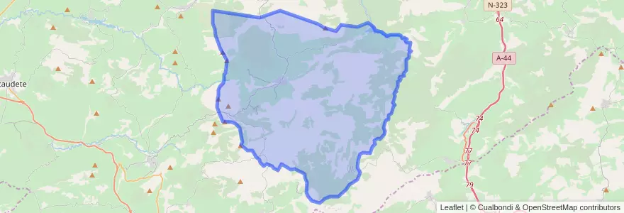 Mapa de ubicacion de Valdepeñas de Jaén.