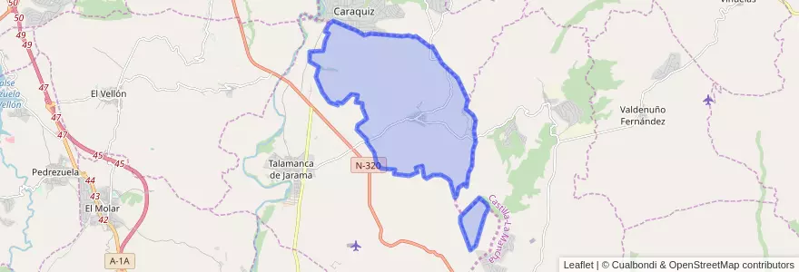 Mapa de ubicacion de Valdepiélagos.