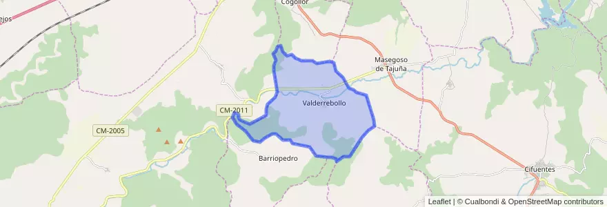Mapa de ubicacion de Valderrebollo.