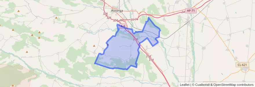 Mapa de ubicacion de Valderrey.