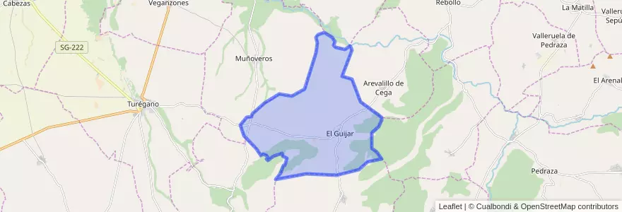 Mapa de ubicacion de Valdevacas y Guijar.