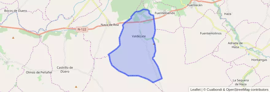 Mapa de ubicacion de Valdezate.