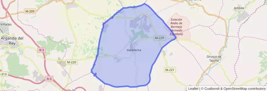 Mapa de ubicacion de Valdilecha.