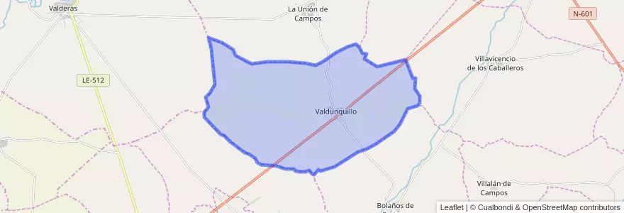 Mapa de ubicacion de Valdunquillo.