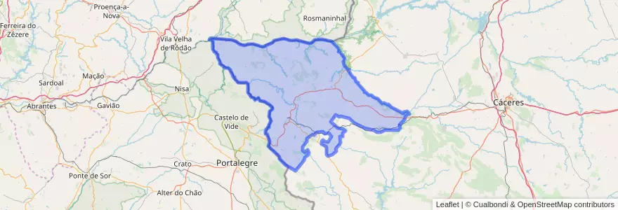 Mapa de ubicacion de Valência de Alcântara.