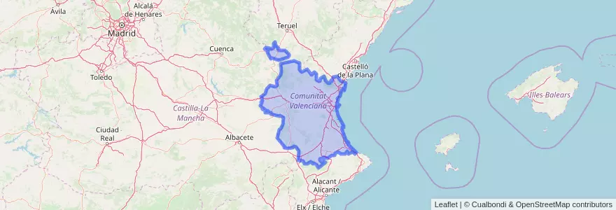 Mapa de ubicacion de فالنسيا.