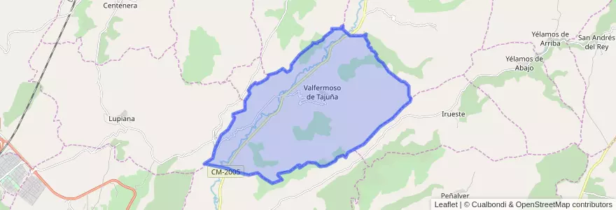 Mapa de ubicacion de Valfermoso de Tajuña.