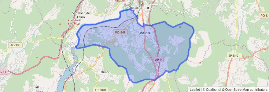 Mapa de ubicacion de Valga.