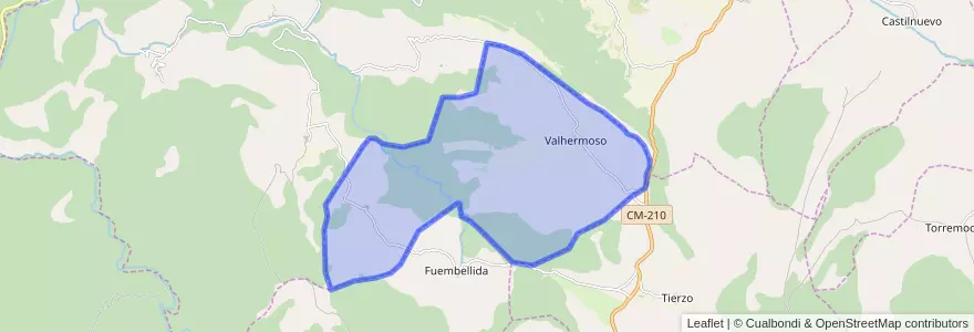 Mapa de ubicacion de Valhermoso.