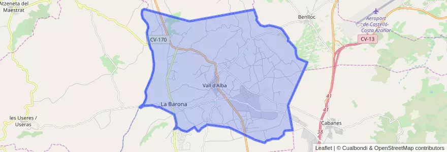 Mapa de ubicacion de Vall d'Alba.