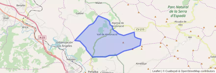 Mapa de ubicacion de Vall de Almonacid.