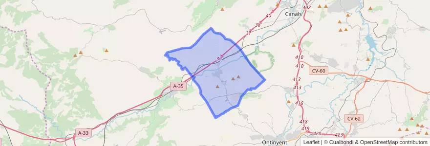Mapa de ubicacion de Vallada.
