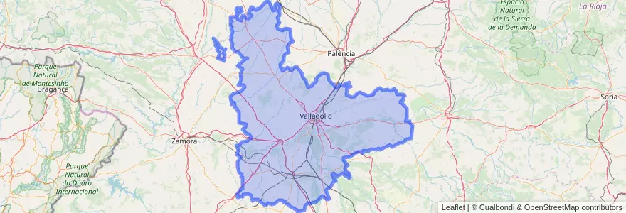 Mapa de ubicacion de Вальядолид.