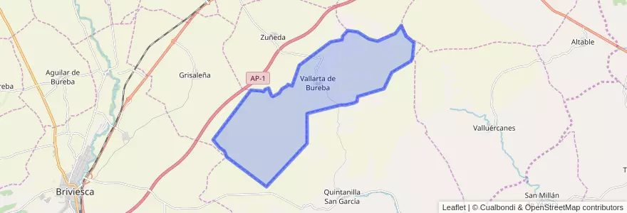 Mapa de ubicacion de Vallarta de Bureba.