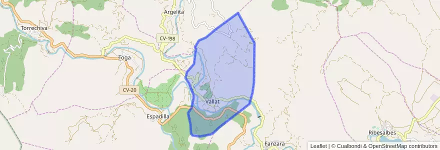 Mapa de ubicacion de Vallat.