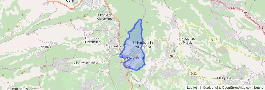 Mapa de ubicacion de Vallbona d'Anoia.