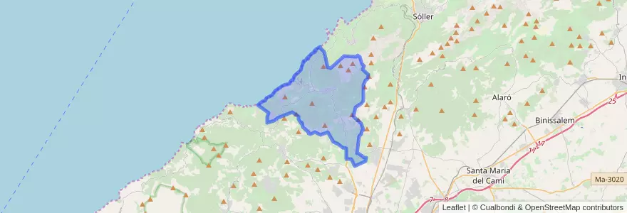 Mapa de ubicacion de Valldemossa.
