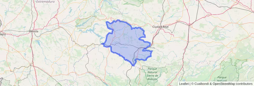 Mapa de ubicacion de Valle de Alcudia.