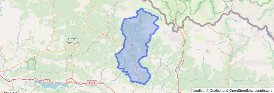 Mapa de ubicacion de Valle de Hecho.